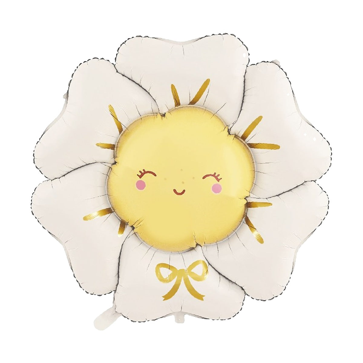 Globo Foil Flor con Carita 101 x 103 cm Blanco