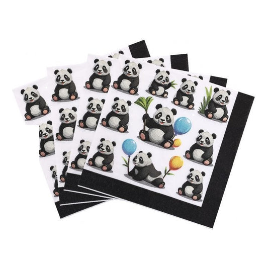 Servilletas Pandas con Globos 33 x 33 cm 16 uds