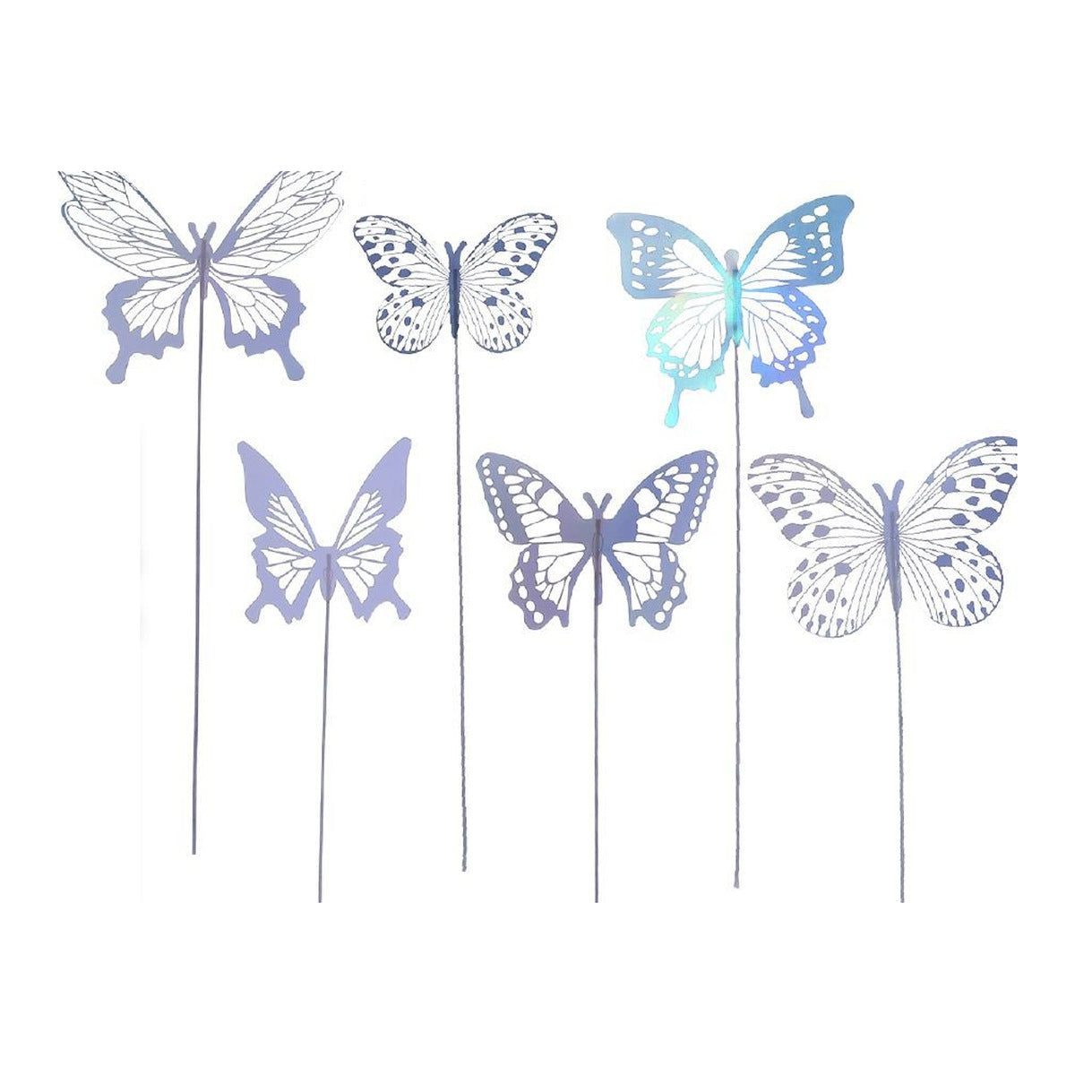 Toppers Mariposas Iridiscentes para Tarta 6 uds