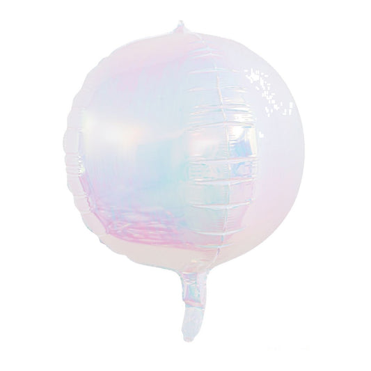 Globo Foil 4D Esfera Iridiscente 22" 40 cm - Blanco Perla