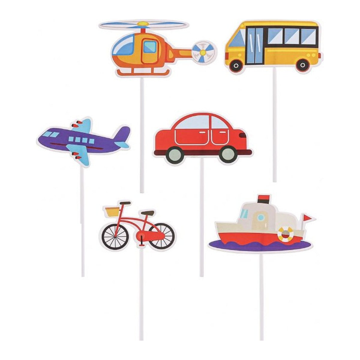 Toppers Medios de Transporte para Tarta 6 uds