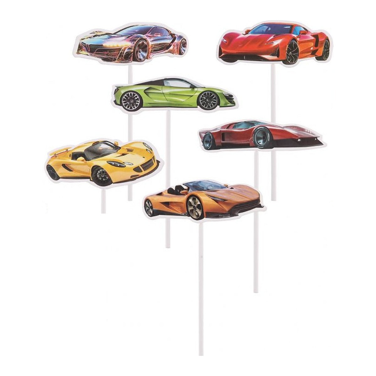 Toppers Coches Deportivos para Tarta 6 uds