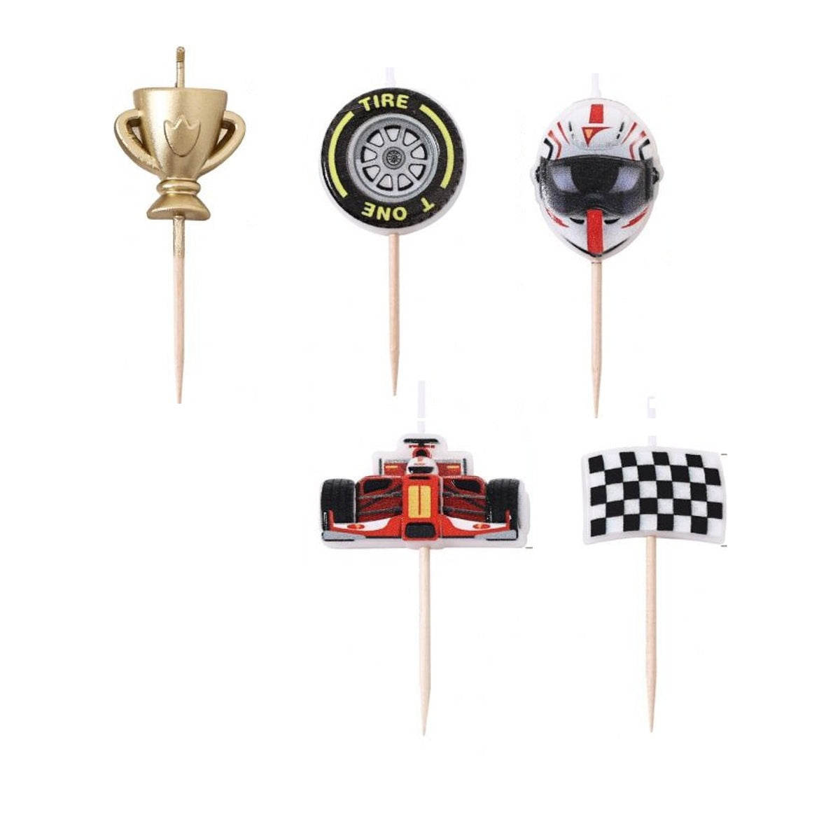 Velas Carreras de Fórmula 5 uds