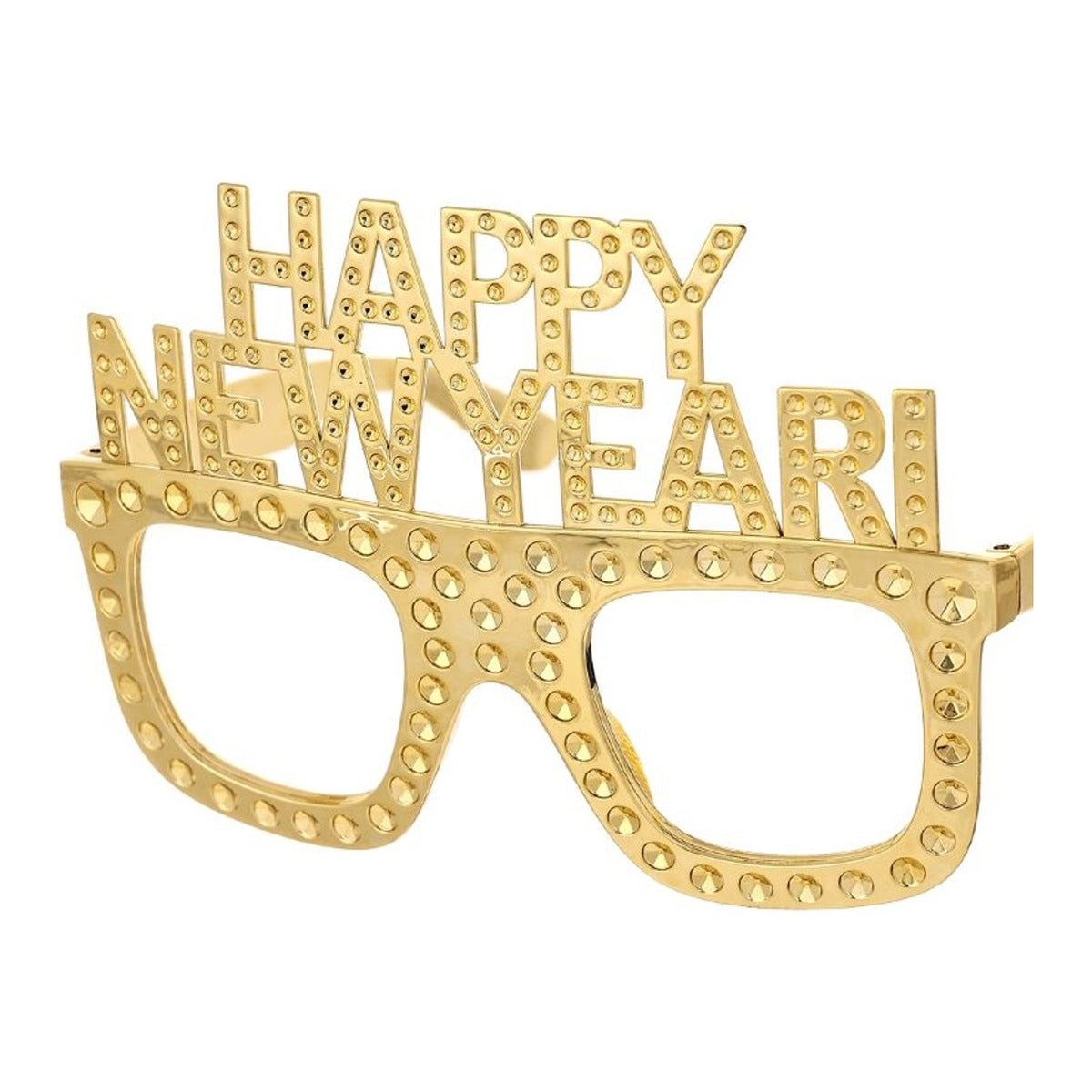 Gafas Happy New Year con Strass 15 x 10,5 cm - Dorado