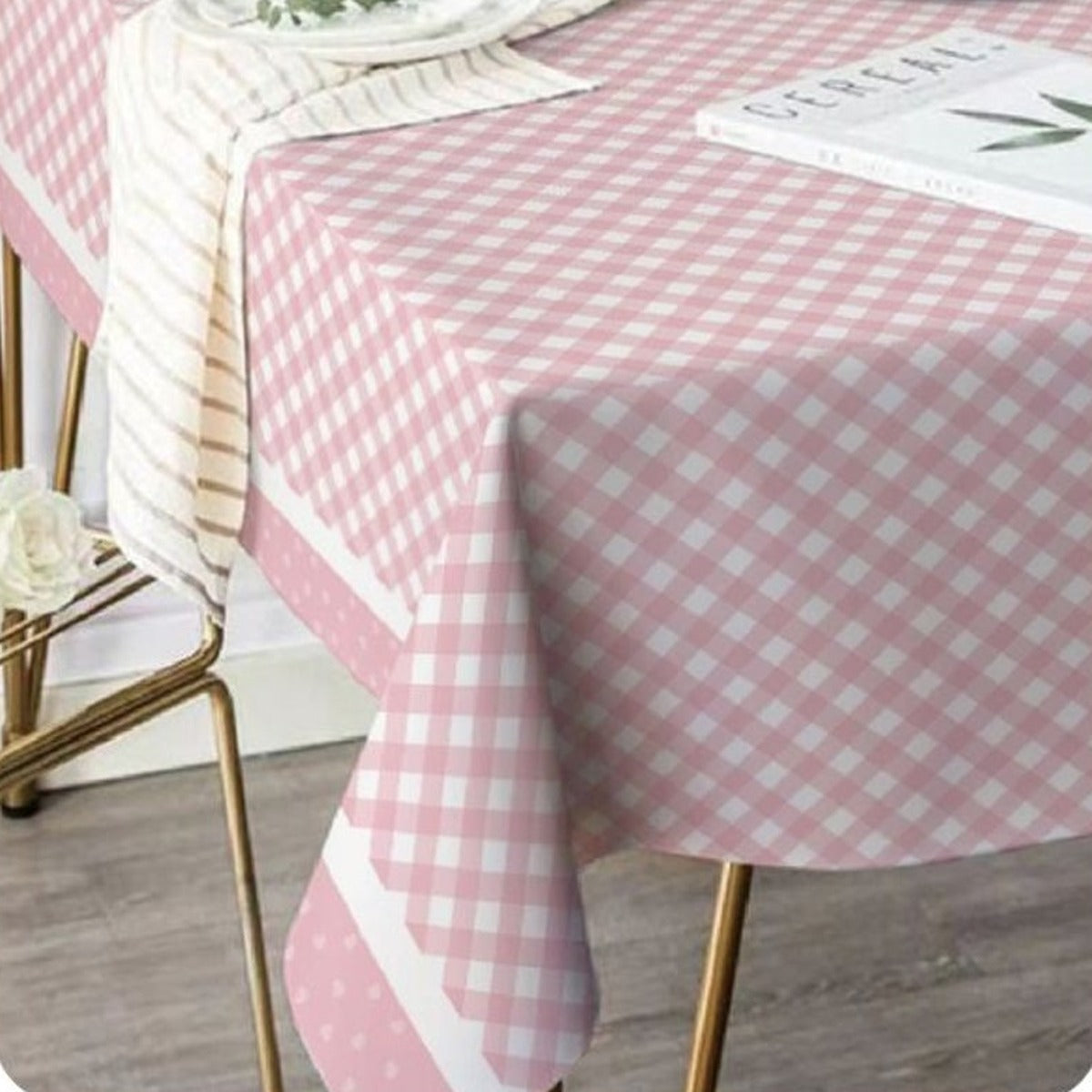 Mantel de Papel Vichy Rosa 120 x 180 cm