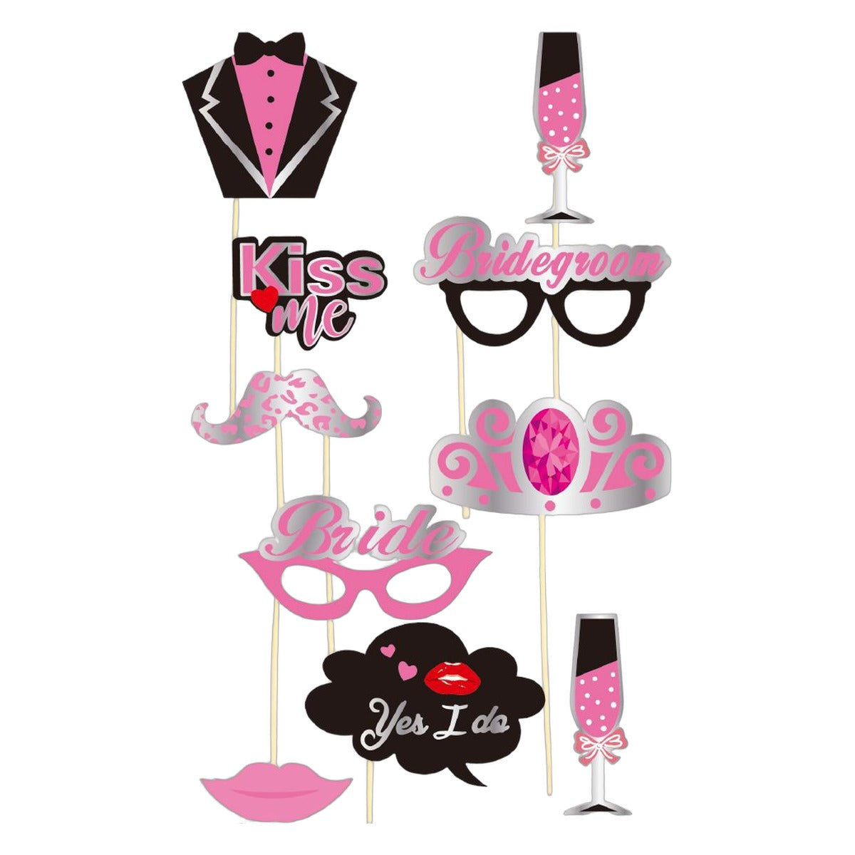 Accesorios Photocall Despedida de Soltera Rosa 10 uds