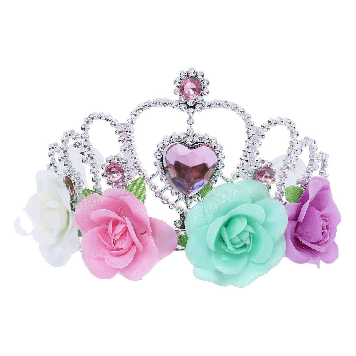 Corona Princesa con Flores y Corazón 16,1 x 8,6 cm