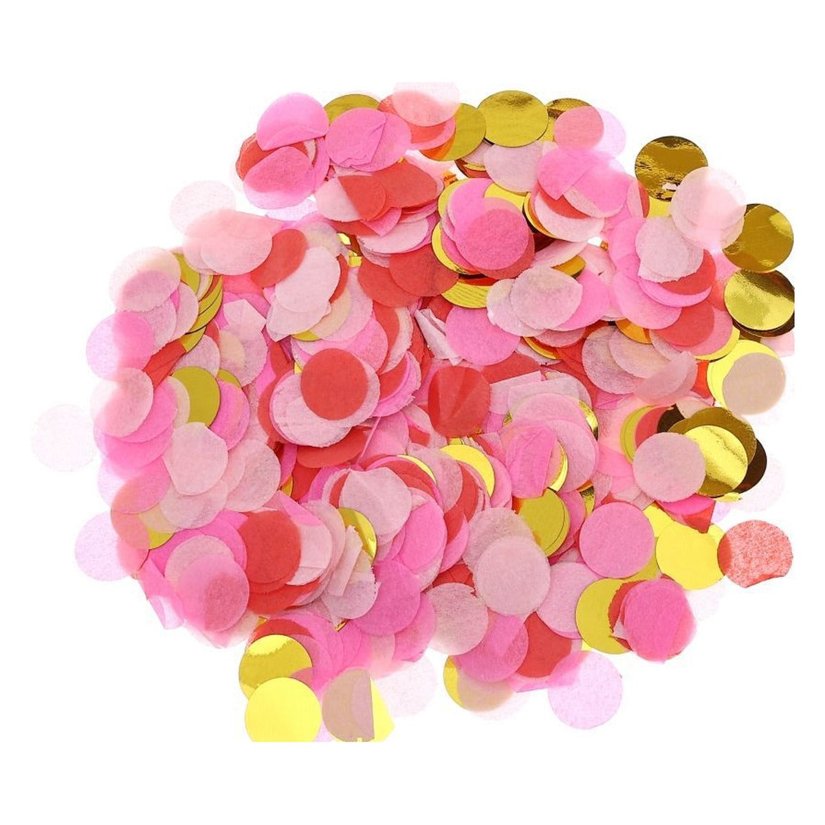 Confeti de Papel Seda Redondo 1,5 cm 15 g - Rosa y Oro