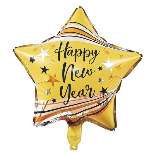 Globo Foil Estrella Dorada Happy New Year 45 cm (18")