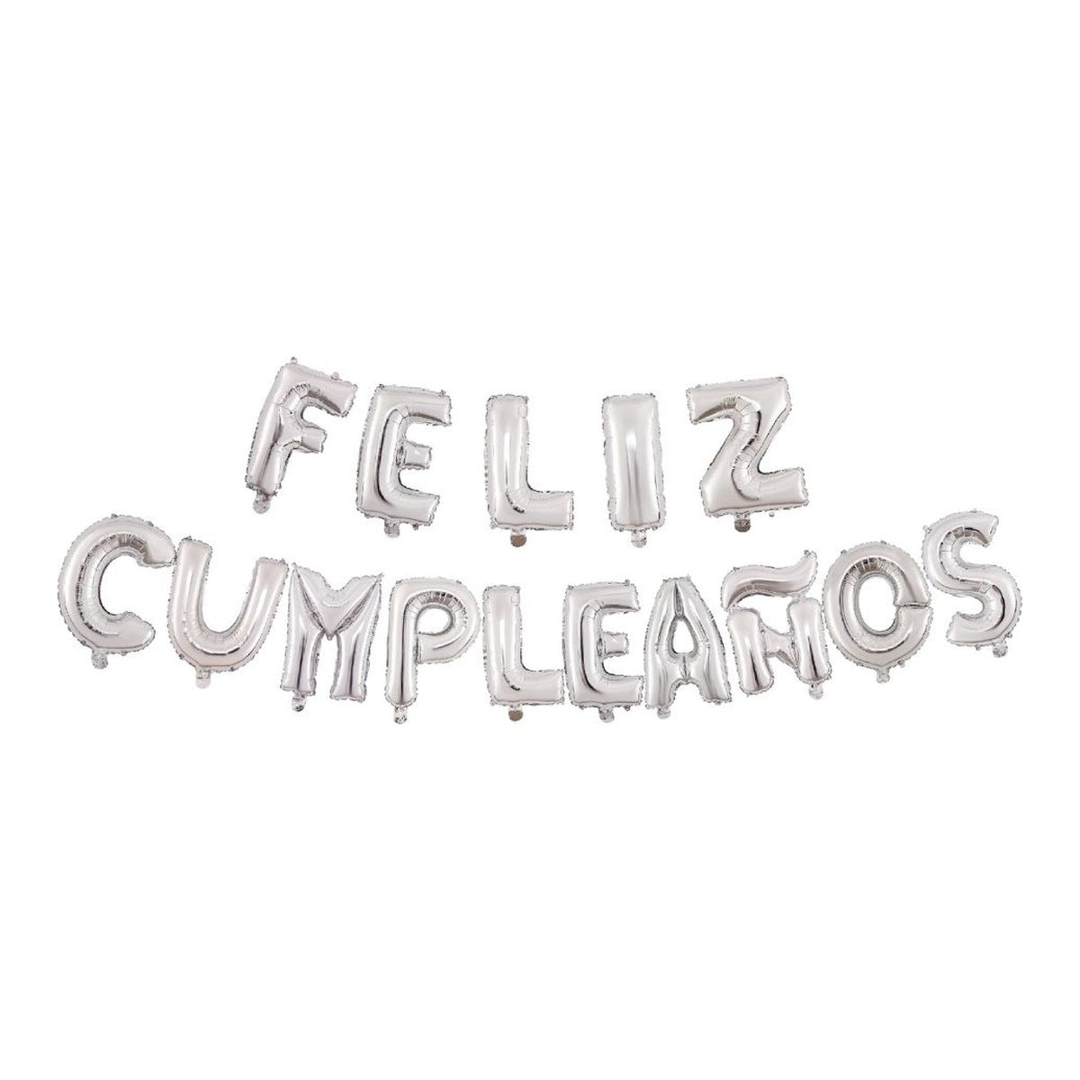 Globos Foil Letras 'Feliz Cumpleaños' 40 cm (16") 15 piezas - Plateado