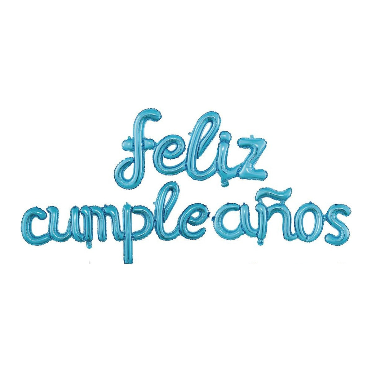 Globos Foil Feliz Cumpleaños Letras Cursivas Enlazadas 265 x 50 cm 3 piezas - Azul