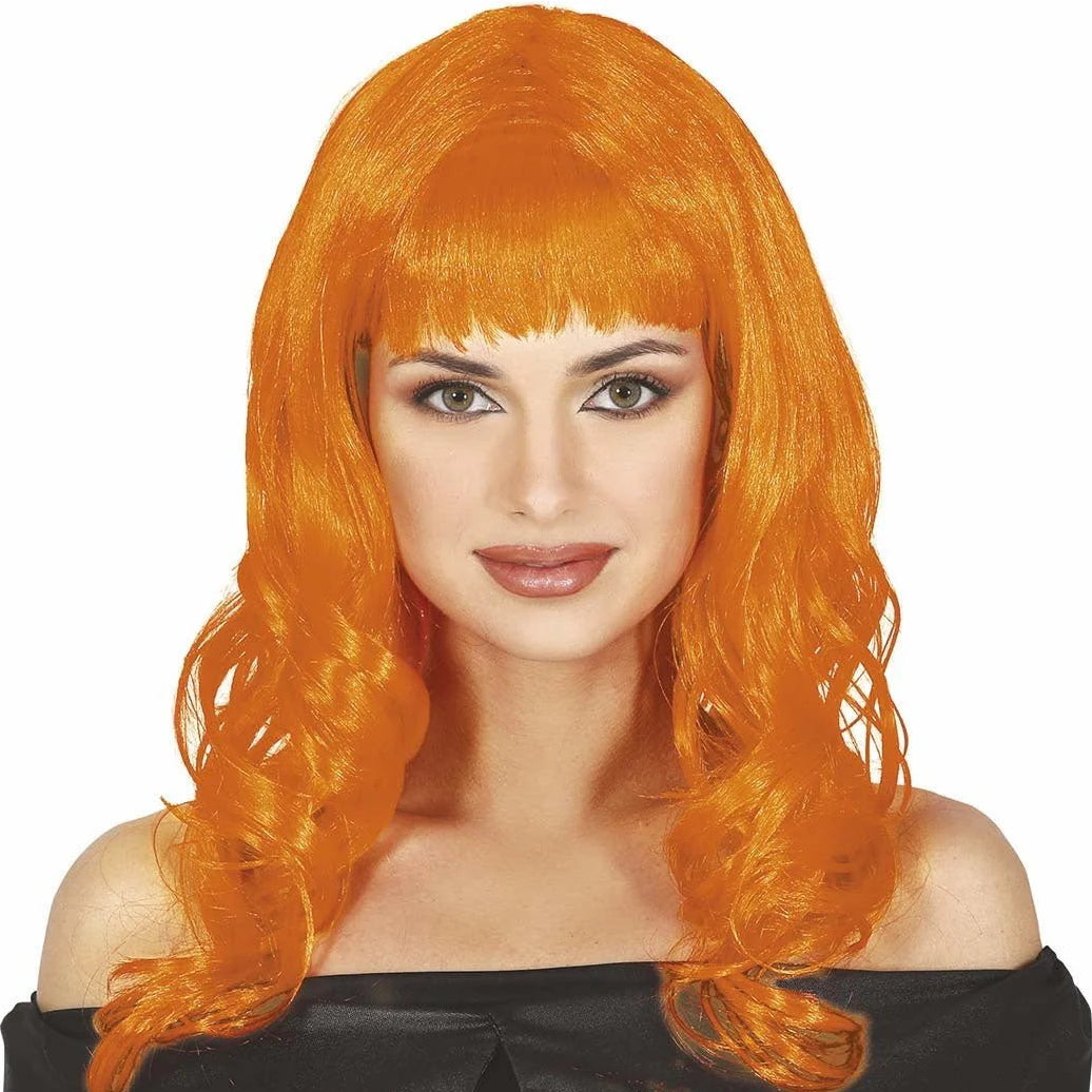 Peluca Naranja con Rizos en las Puntas