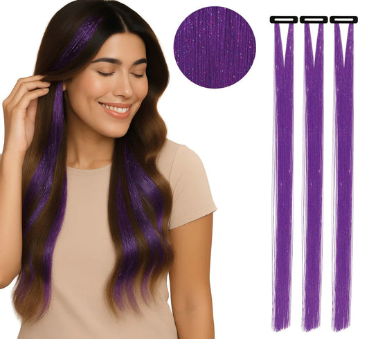 Extensiones de Pelo Glitter 50cm Pack 3 Piezas