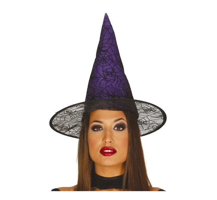 Araña bruja de sombrero morado