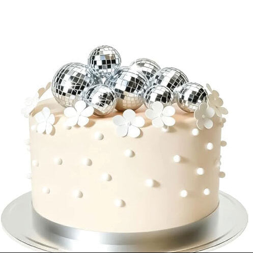Bolas Cromadas Decorativas para Tartas 12uds