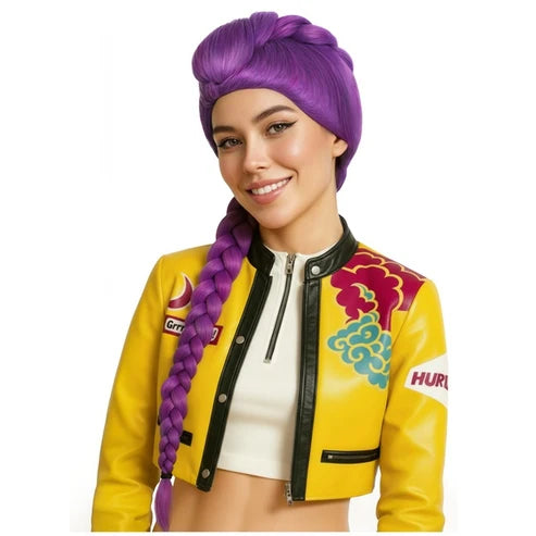 Peluca Lila de Cantante K-Pop para Adultos