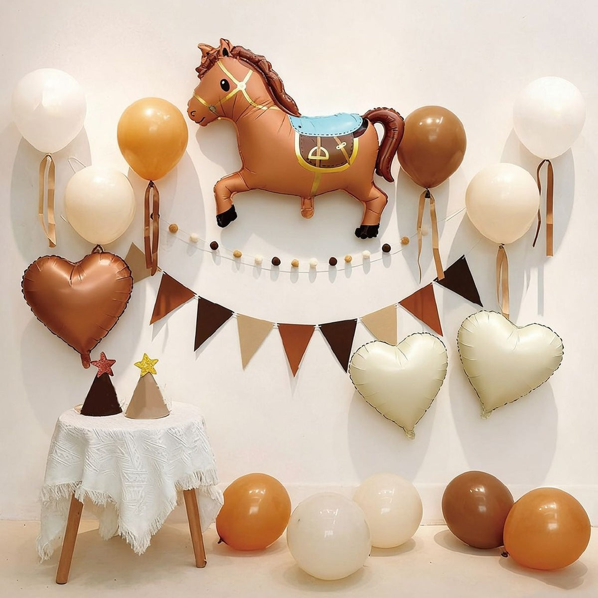 Set Globos Caballo 20 Piezas Marrón y Beige