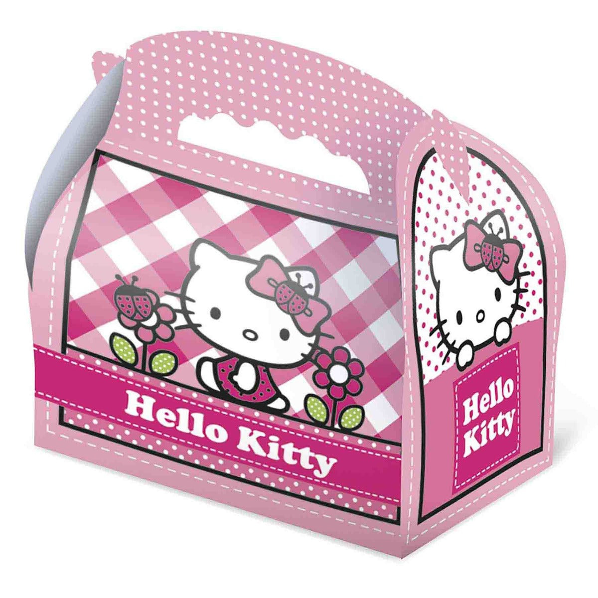 Estuche Hello Kitty Rosa Cuadros con Asa