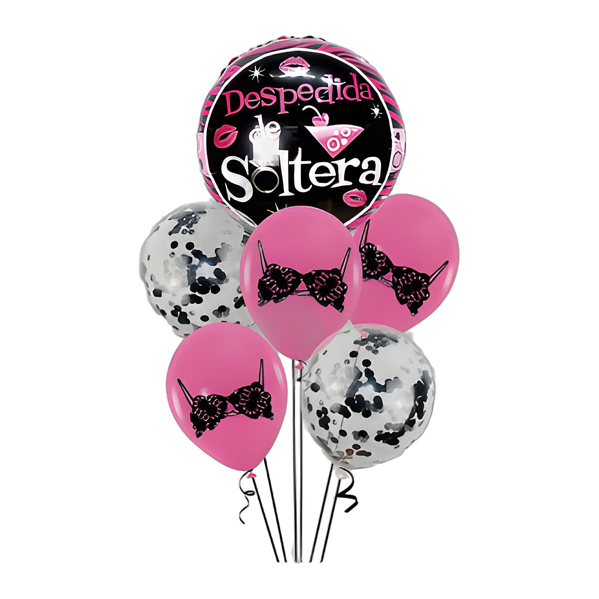 Set 6 Globos Despedida de Soltera con Confeti