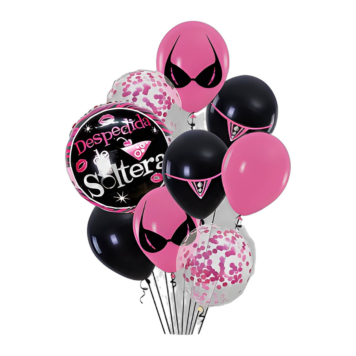 Set 9 Globos Despedida de Soltera con Confeti