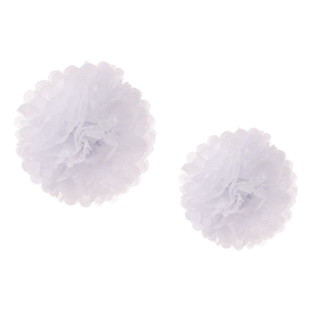 Pompones de Papel Tissue 40 y 30 cm Pack 2 uds - Blanco