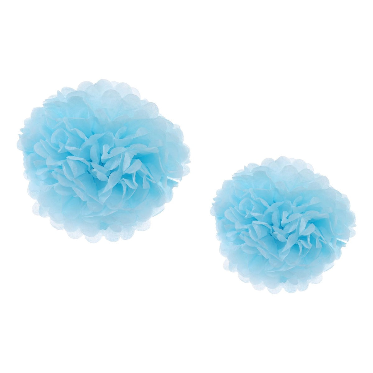 Pompones de Papel Tissue 40 y 30 cm Pack 2 uds - Azul Cielo