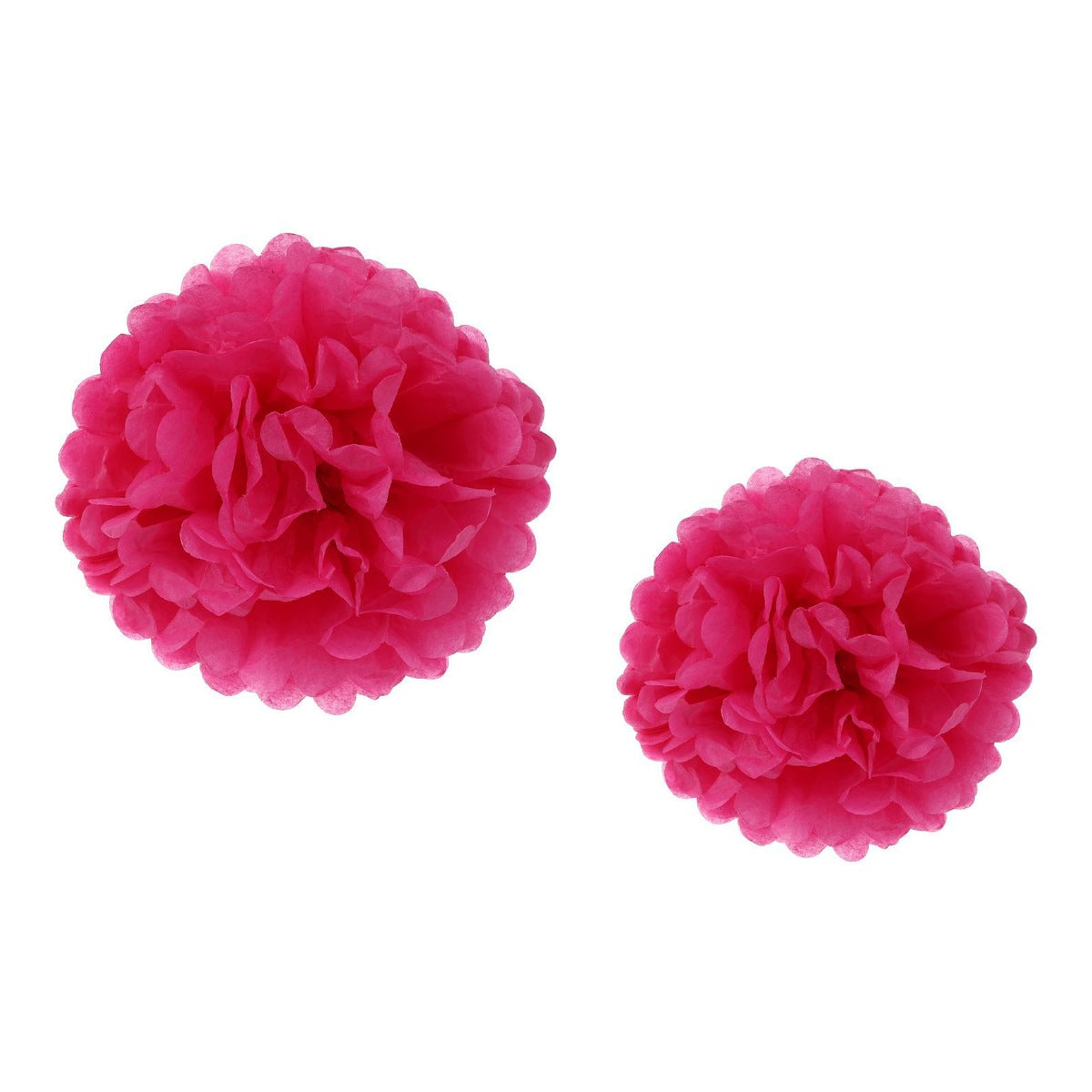 Pompones de Papel Tissue 40 y 30 cm Pack 2 uds - Fucsia