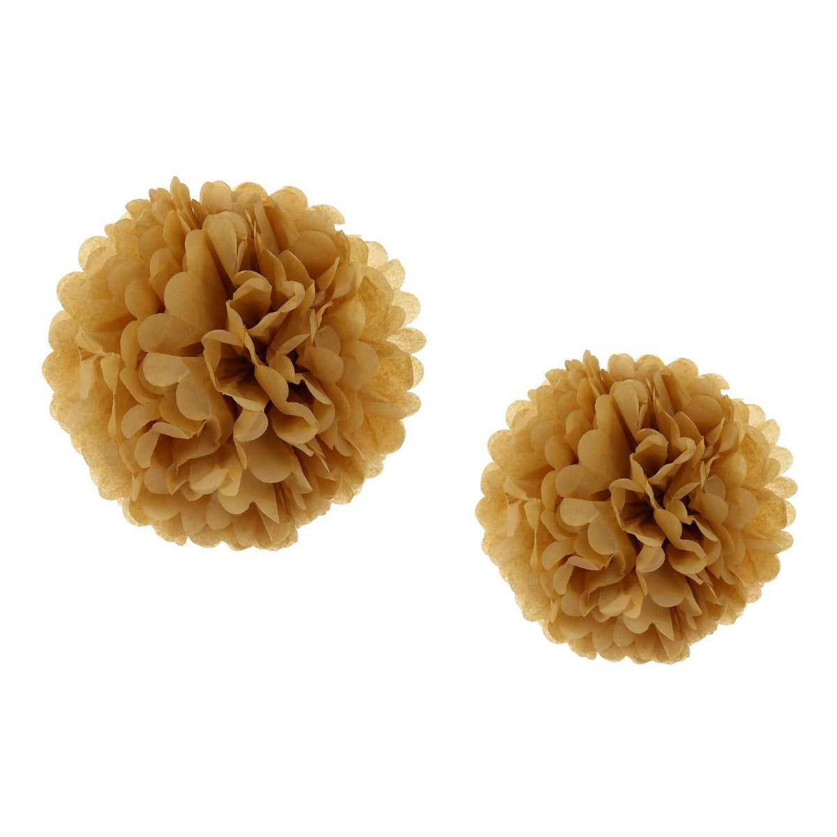 Pompones de Papel Tissue 40 y 30 cm Pack 2 uds - Dorado