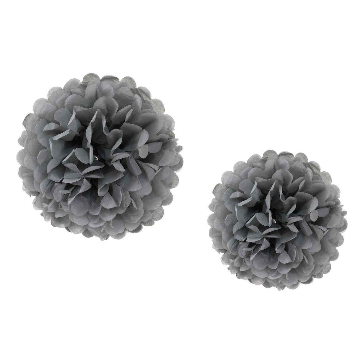 Pompones de Papel Tissue 40 y 30 cm Pack 2 uds - Plateado