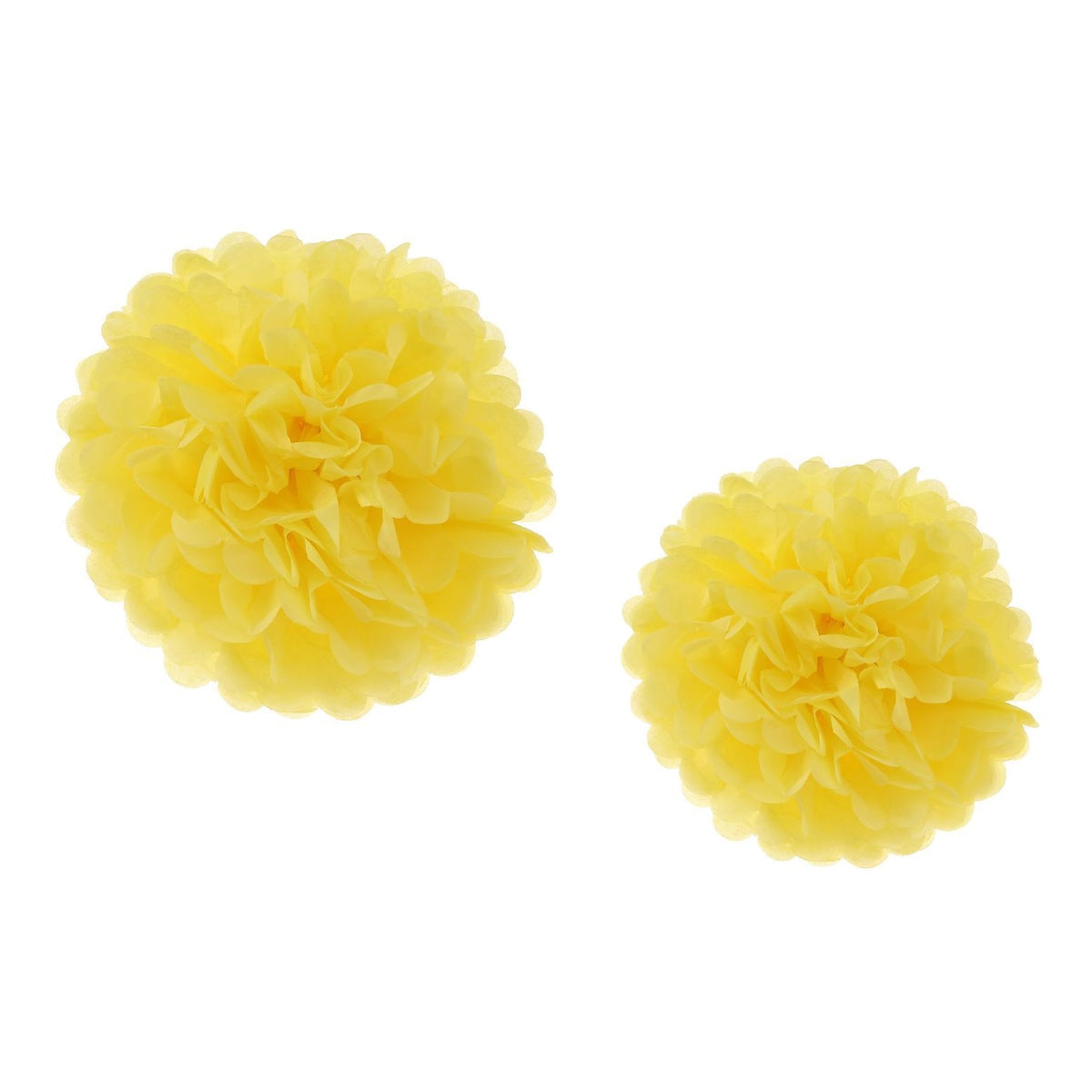 Pompones de Papel Tissue 40 y 30 cm Pack 2 uds - Amarillo