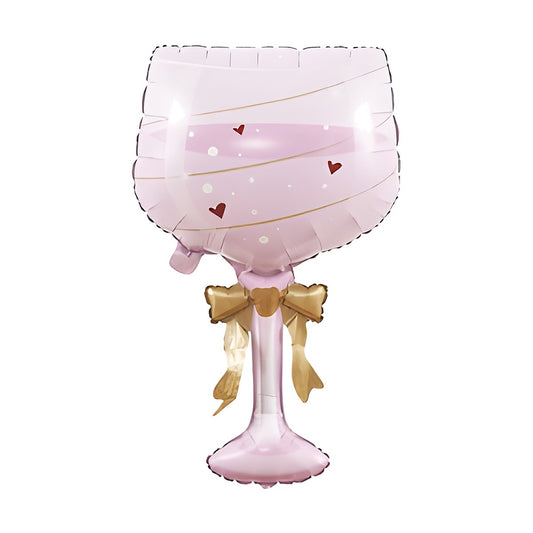 Globo Foil Copa de Vino con Lazo 54 x 89 cm