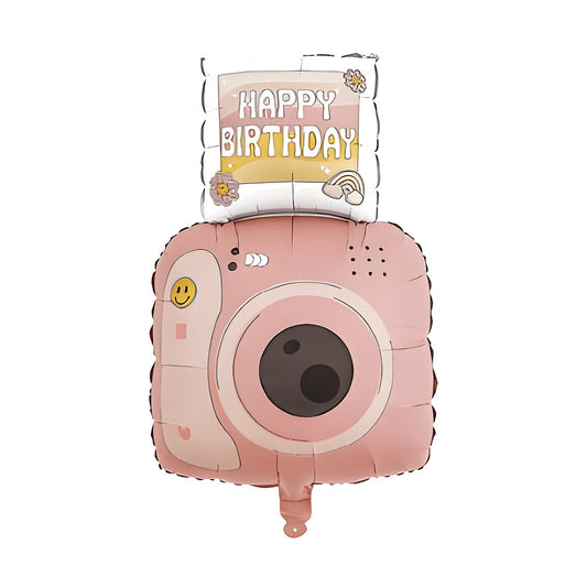 Globo Foil Cámara de Fotos Happy Birthday 37 x 58 cm