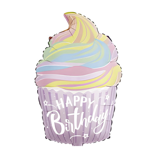 Globo Foil Cupcake Happy Birthday 40 x 57 cm