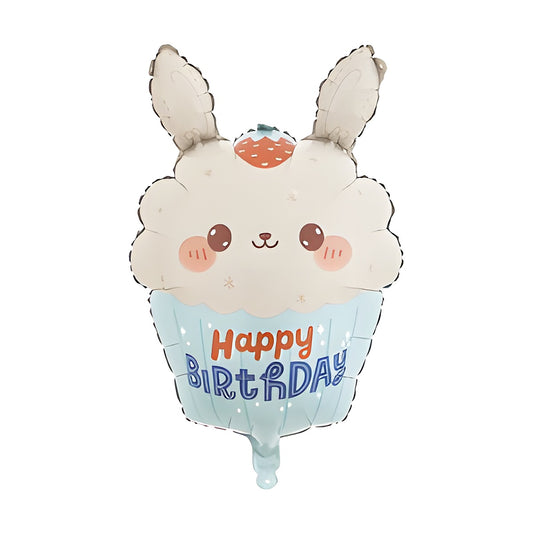 Globo Foil Conejita Cupcake Happy Birthday 44,5 x 66 cm
