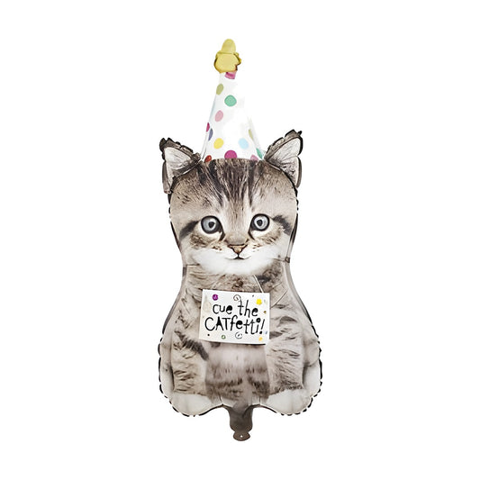 Globo Foil Gatito con Gorro 36 x 75,5 cm