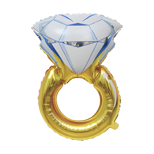 Globo Foil Anillo de Diamante Dorado 54,2 x 84 cm