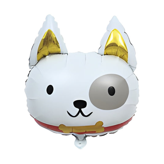 Globo Foil Cabeza de Perro Blanco 47 x 58 cm