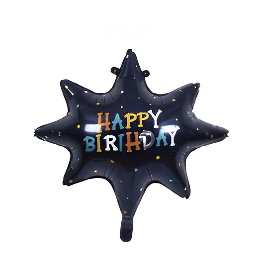 Globo Foil Estrella Explosión Happy Birthday 69,5 x 67 cm