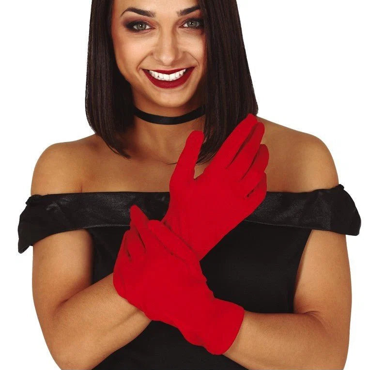Guantes Rojos 25 cm Disfraz Halloween Carnaval Adulto