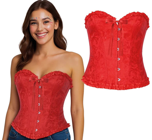 Corsé Rojo de Encaje para Mujer