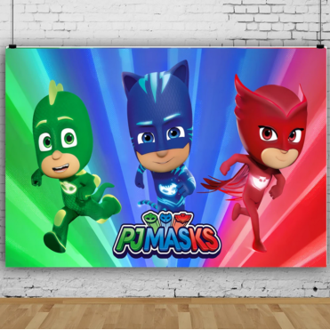 PANCARTA FONDO TELA  PJMASKS  100*150
