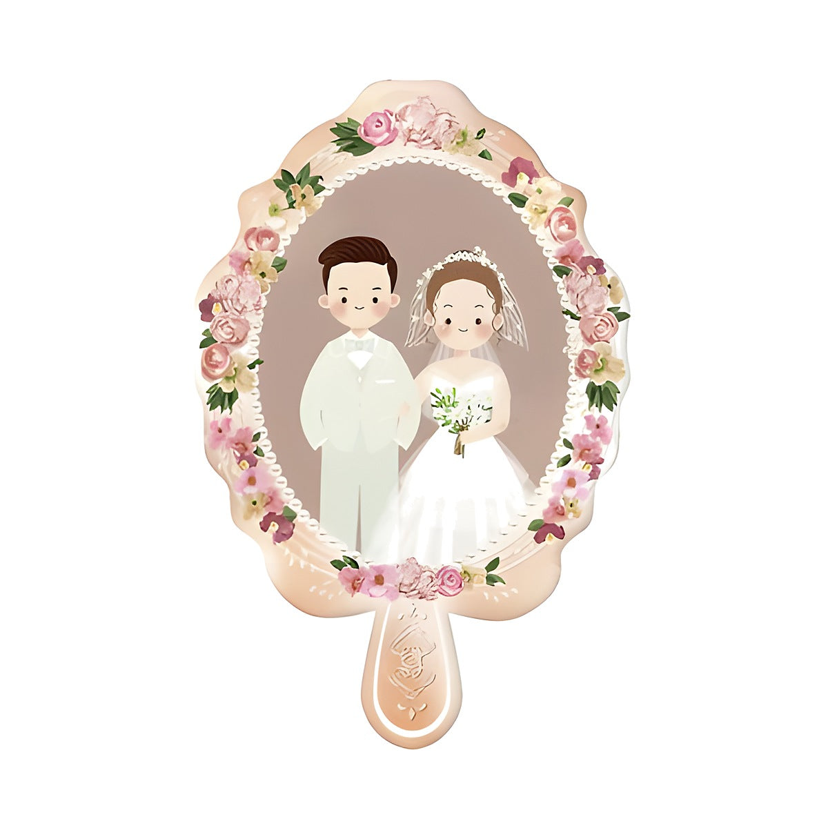 Globo Foil Espejo Novios con Flores 45 x 67 cm