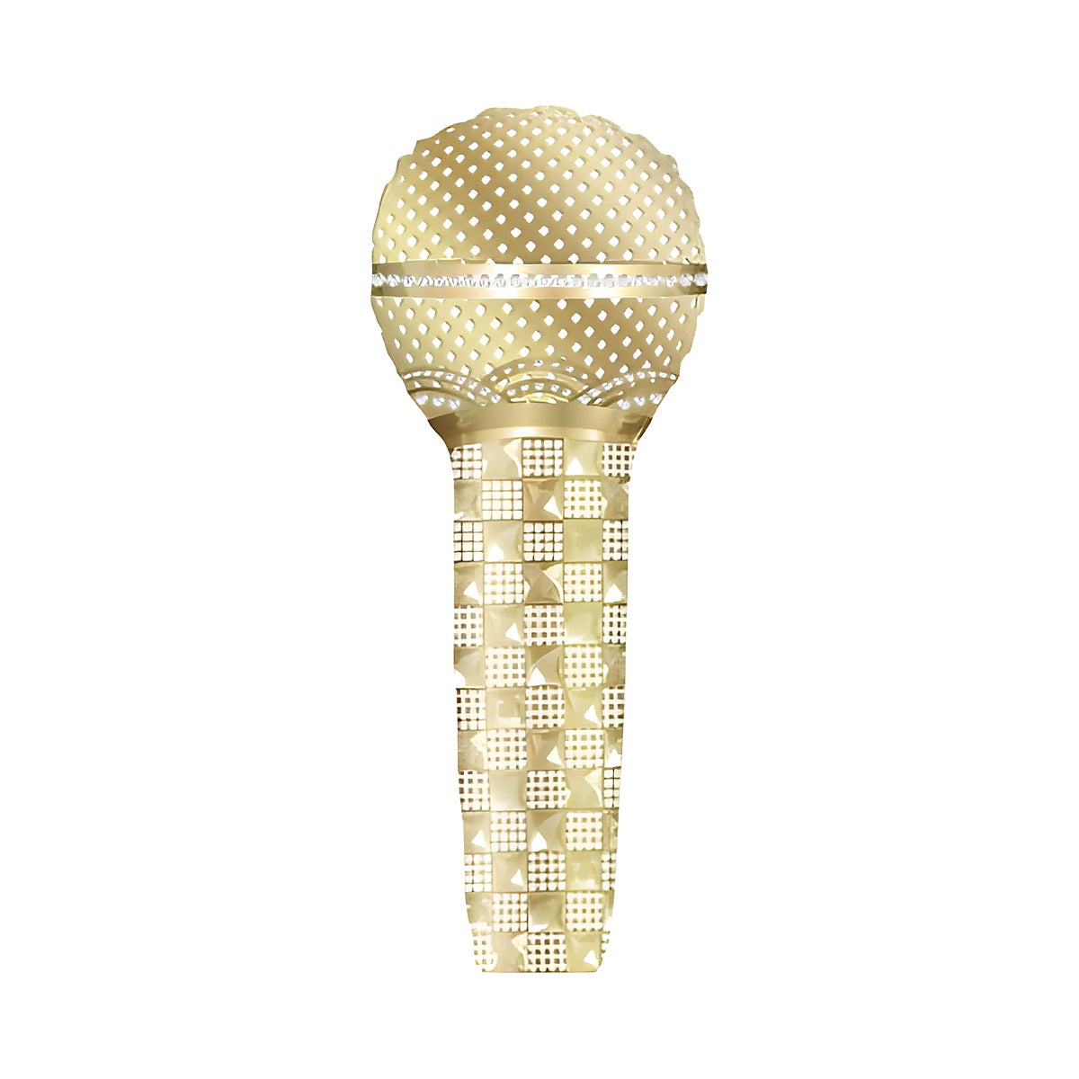 Globo Foil Micrófono Dorado Grande 41 x 84 cm