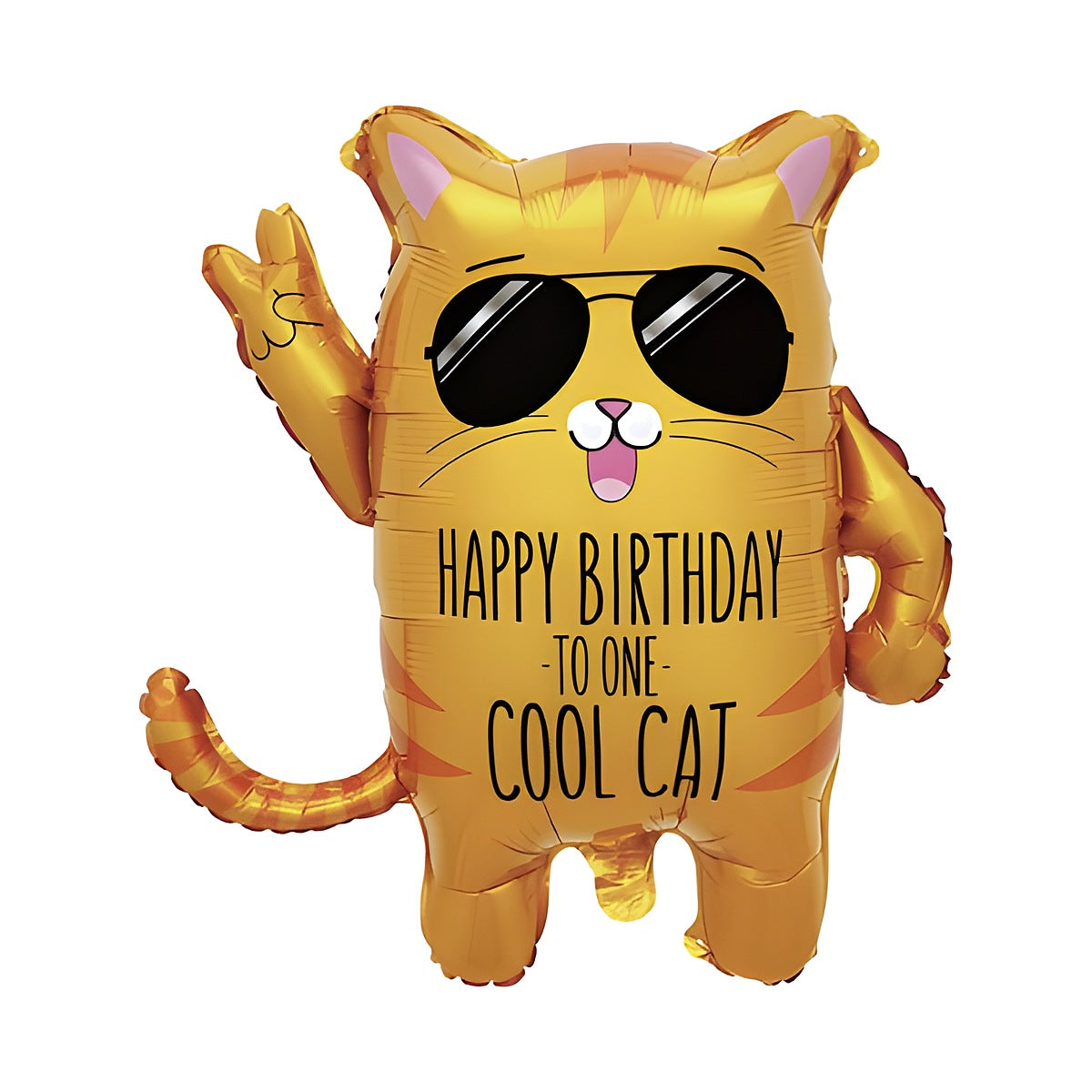 Globo Foil Gato Cool Cat Happy Birthday 54 x 63 cm
