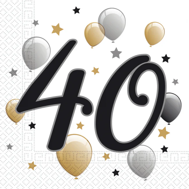 Servilletas Globos Cumpleanos Adultos 18 30 40 50 60 70 80 Anos 33x33cm Pack 20 uds
