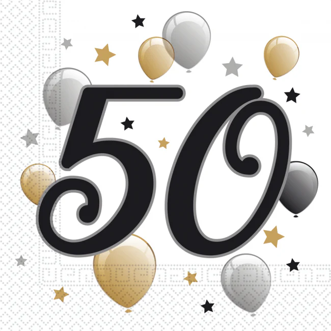 Servilletas Globos Cumpleanos Adultos 18 30 40 50 60 70 80 Anos 33x33cm Pack 20 uds