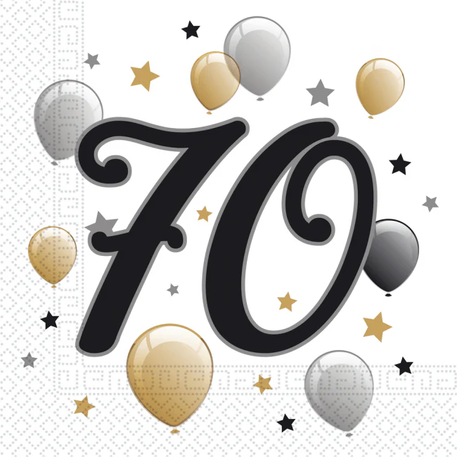 Servilletas Globos Cumpleanos Adultos 18 30 40 50 60 70 80 Anos 33x33cm Pack 20 uds