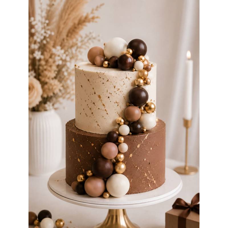 Set 32 Bolas Decorativas Mix Chocolate