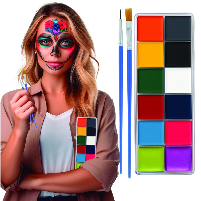 Set de Maquillaje de 12 Colores con Pinceles