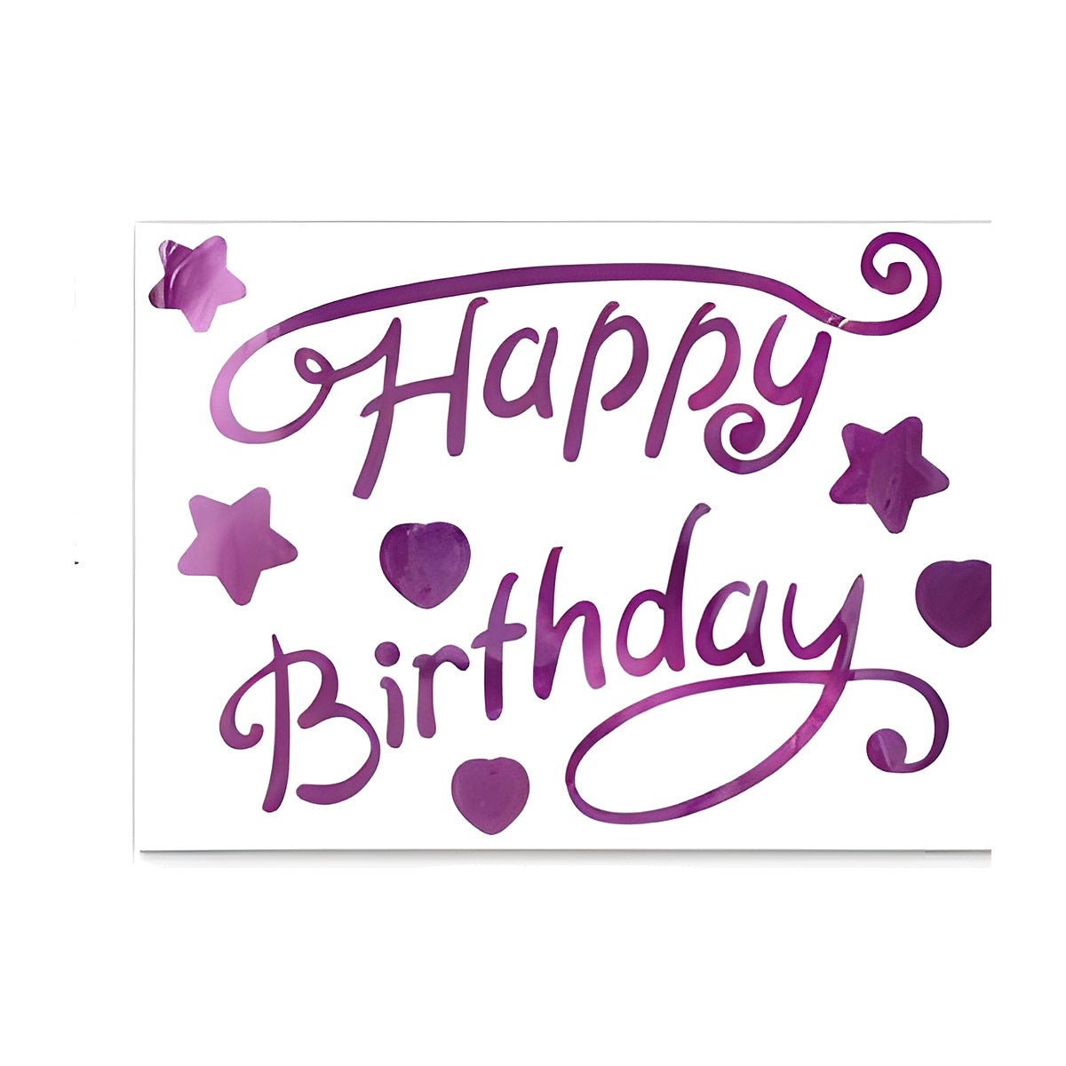 Pegatina para Globo Burbuja Happy Birthday Fucsia Caligrafía